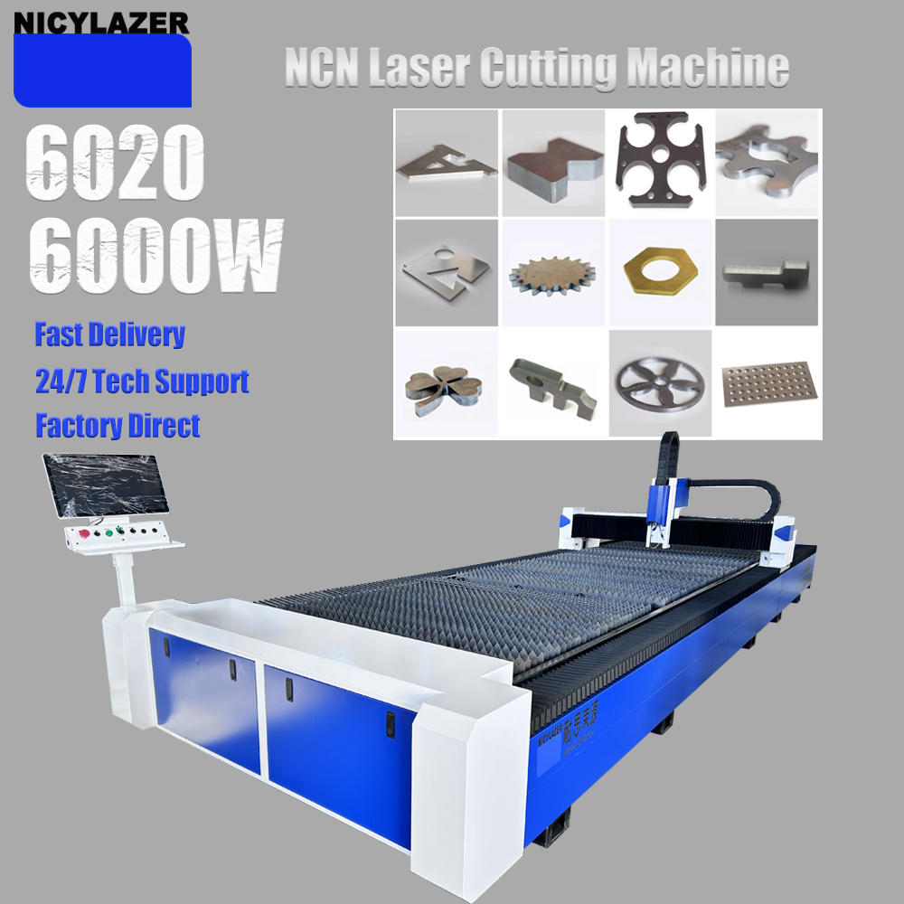 Industrial Laser Cutter For Metal - CNC 6000W 6020 Fiber Laser Cutting