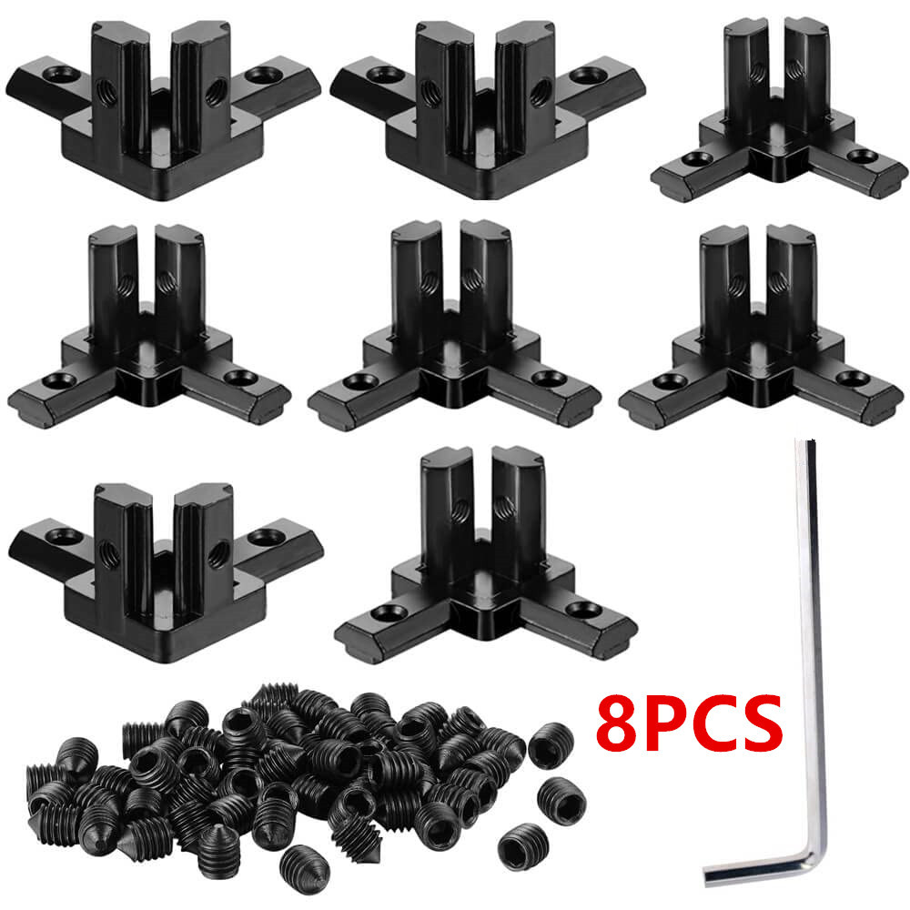 Aluminum T-Slot Profile - 8Pcs Aluminum Profile 90 Degree Corner