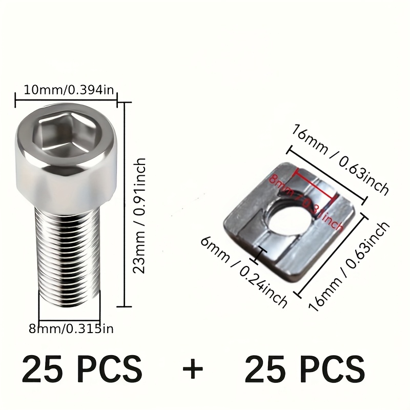 25 Sets Steel Set M8 T-Slot Nu - đánh giá và giá Aluminum T-Slot Profile
