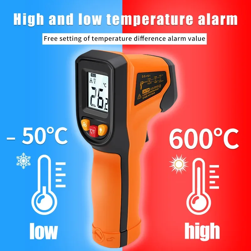 T400 T600 Digital Infrared The - đánh giá và giá Industrial Laser Temperature Gun