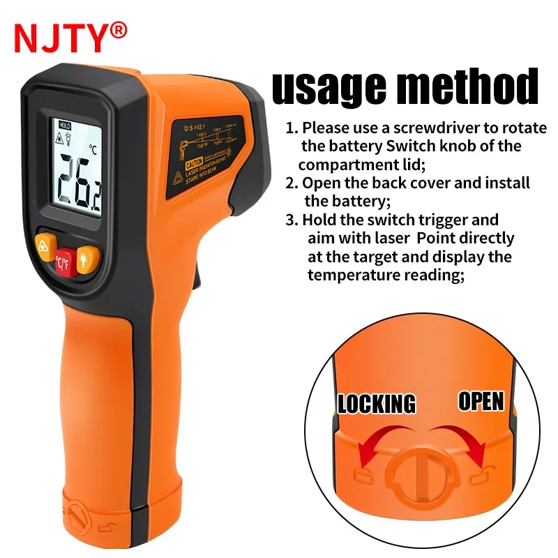 T400 T600 Digital Infrared The - đánh giá và giá Industrial Laser Temperature Gun