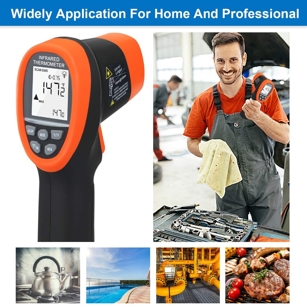 BTMETER Digital Pyrometer Non- - đánh giá và giá Industrial Laser Temperature Gun