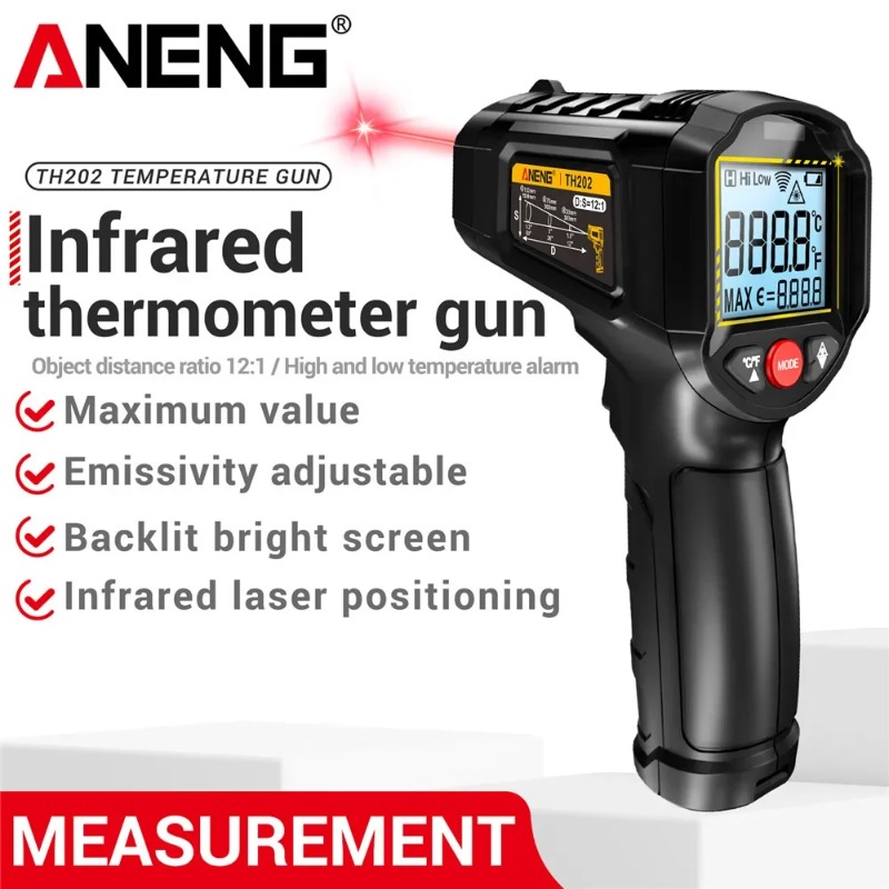 ANENG TH202 Non-contact Infrar - đánh giá và giá Industrial Laser Temperature Gun